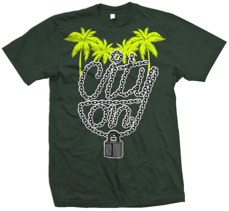 City On Lock - Volt on Dark Emerald Green T-Shirt T-Shirt Million Dolla Motive 