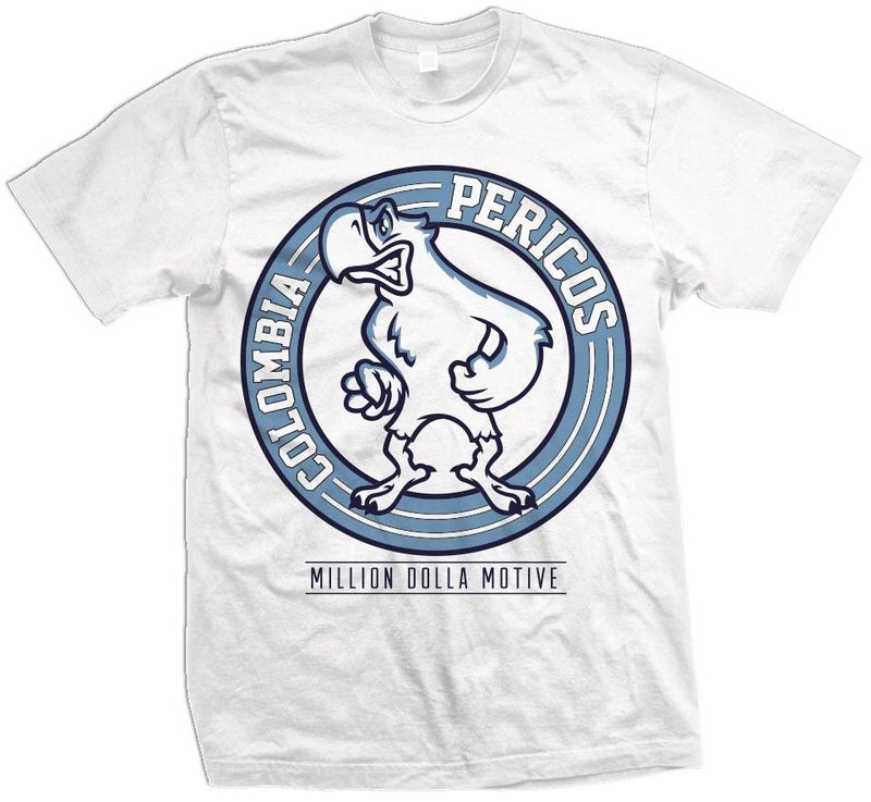 Colombia Pericos - University Blue on White T-Shirt T-Shirt Million Dolla Motive 