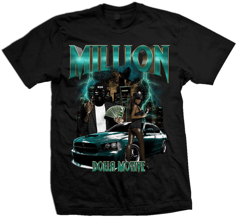 Cars And Money Black T Shirt Million Dolla Motive