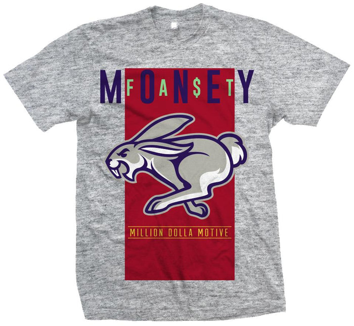 Fast Money Running Hare - Heather Grey T-Shirt