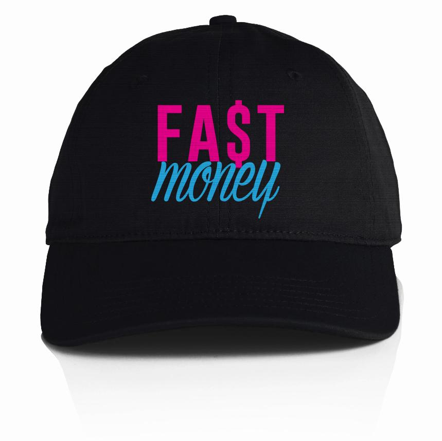 Fast Money - Blue Fury/ Laser Fuchsia on Black Dad Hat