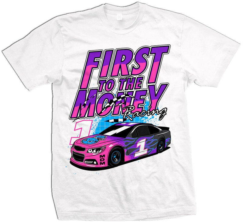First to the Money - White T-Shirt T-Shirt Million Dolla Motive 