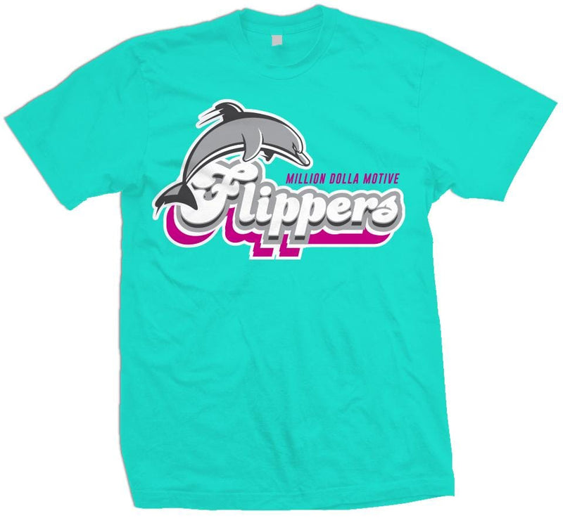 Flippers - Aqua Blue T-Shirt T-Shirt Million Dolla Motive 