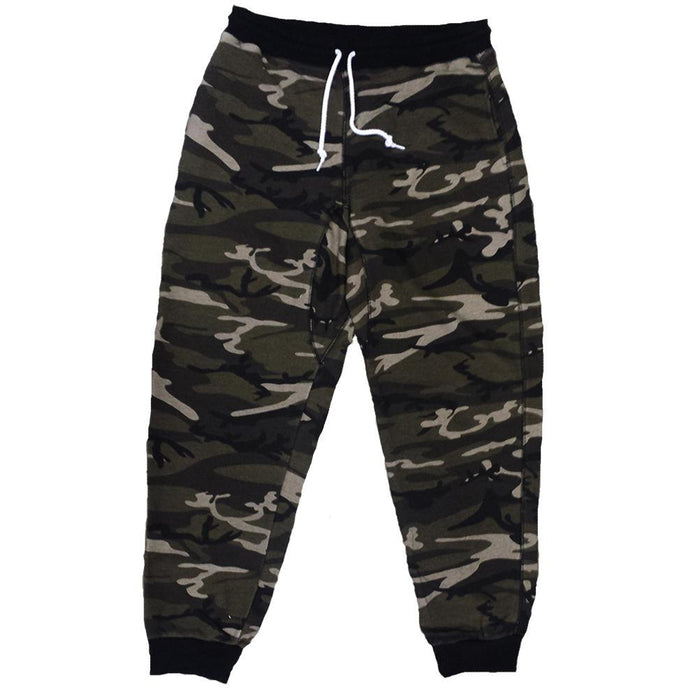 Forest Green Camo Terry Joggers - Million Dolla Motive