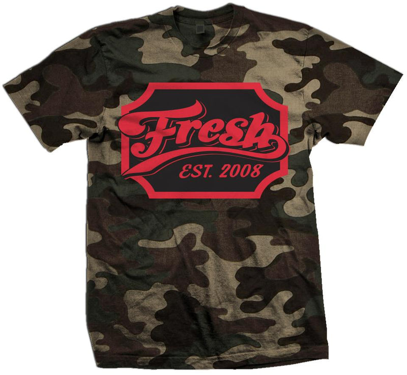 Fresh Cheers - Infrared on Forest Green Camo T-Shirt T-Shirt Million Dolla Motive 