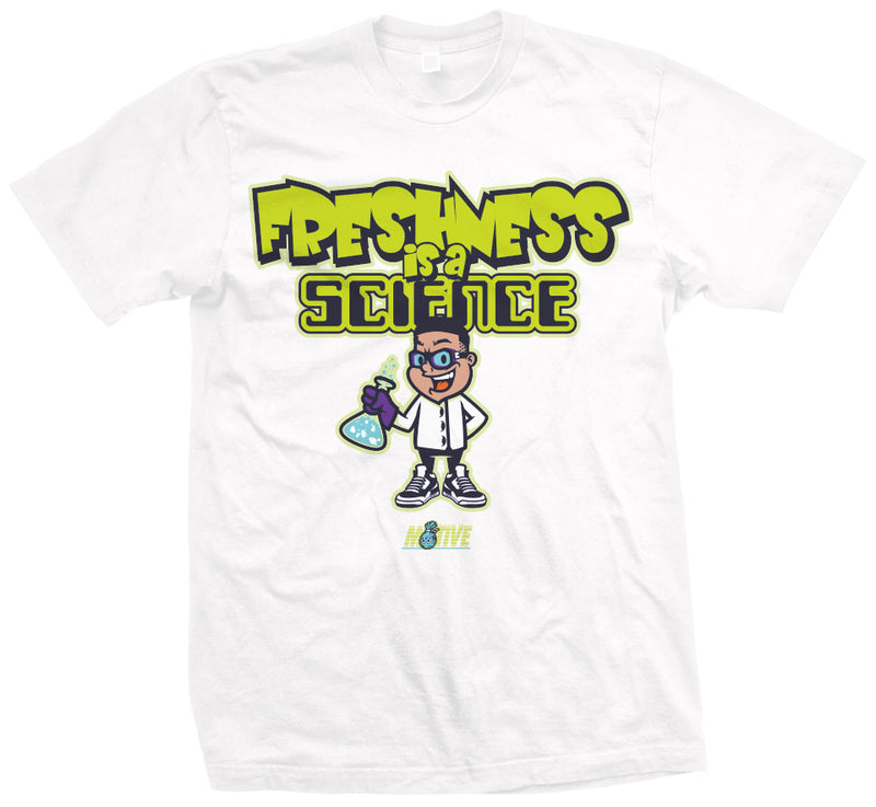 Freshness is a Science - White T-Shirt T-Shirt Million Dolla Motive 