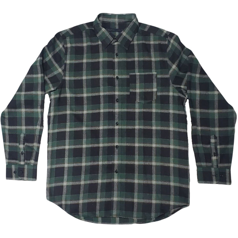 Gorge Green and Black Flannel Long Sleeve Shirt T-Shirt Million Dolla Motive 