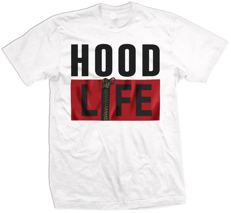 Hood Life - White T-Shirt T-Shirt Million Dolla Motive 