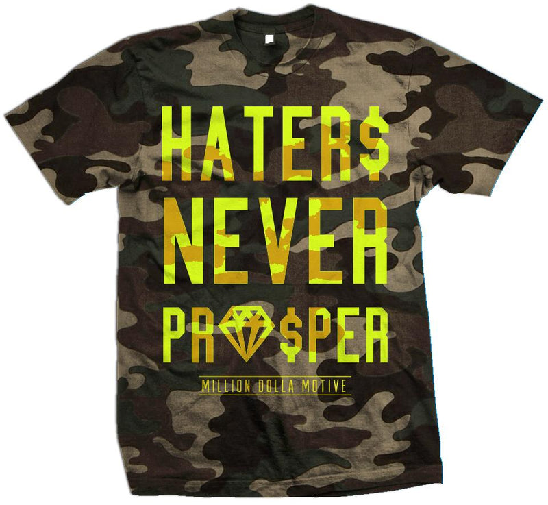 Haters Never Prosper - Volt Camo on Forest Green Camo T-Shirt T-Shirt Million Dolla Motive 