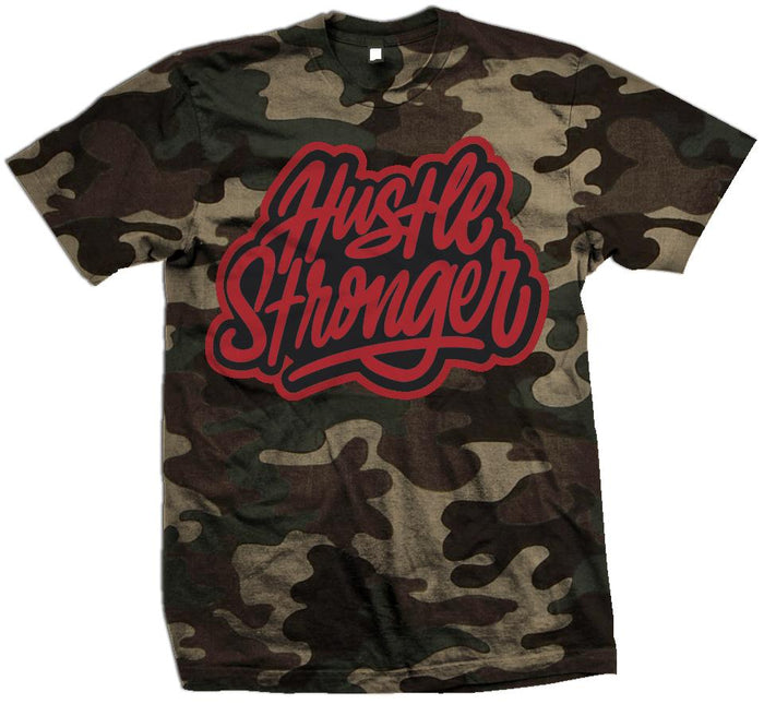 Hustle Stronger - Forest Green Camo T-Shirt