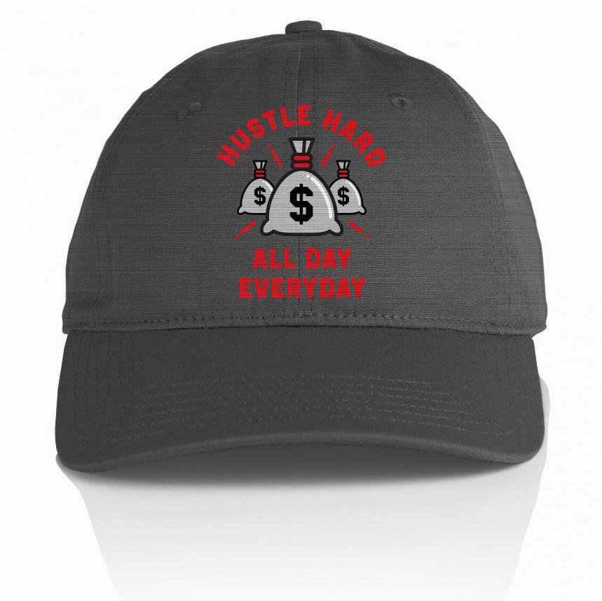 Hustle Hard All Day Everyday - Dark Grey Dad Hat
