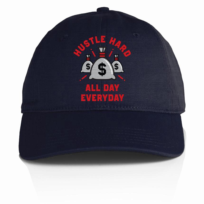 Hustle Hard All Day Everyday - Navy Blue Dad Hat
