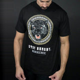Stay Hungry Panther - Gold on Black T-Shirt