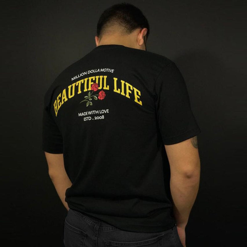 Beautiful Life - Black T-Shirt T-Shirt Million Dolla Motive 
