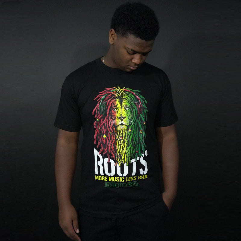 Roots Lion - Black T-Shirt T-Shirt Million Dolla Motive 