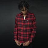 Red and Black Flannel Long Sleeve Shirt