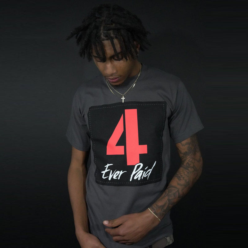 4 Ever Paid - INFRARED on Dark Grey T-Shirt T-Shirt Million Dolla Motive 