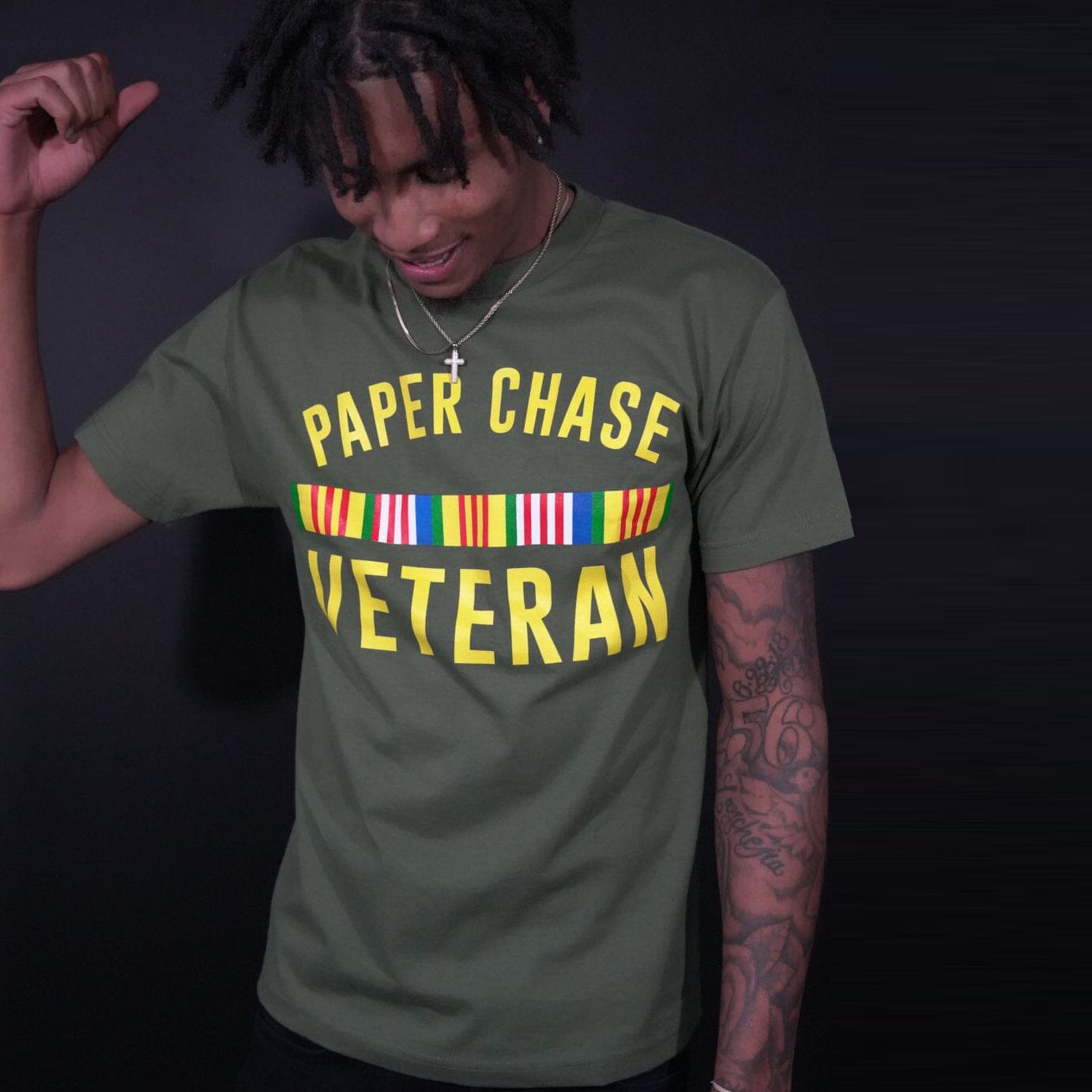 
                  
                    Paper Chase Veteran - Olive T-Shirt
                  
                