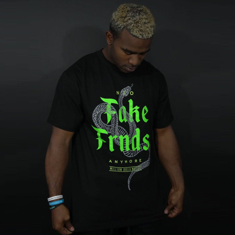 No Fake Friends (Glow In The Dark) - Black T-Shirt T-Shirt Million Dolla Motive 