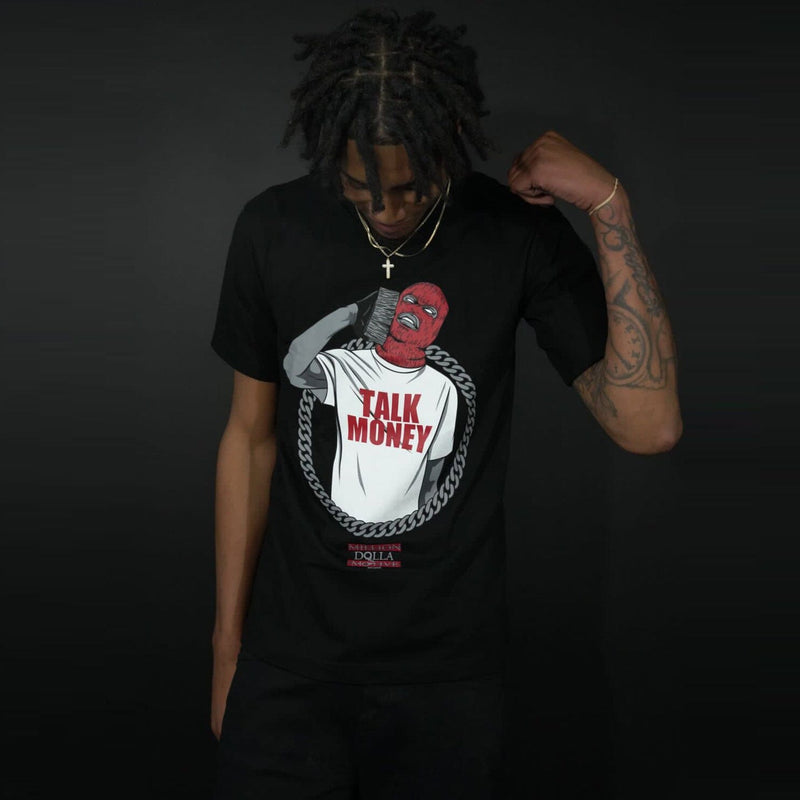 Talk Money Phone - Red on Black T-Shirt T-Shirt Million Dolla Motive 