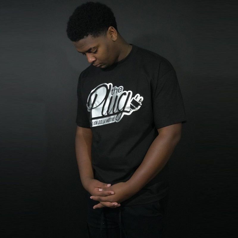 The Plug - Silver on Black T-Shirt T-Shirt Million Dolla Motive 