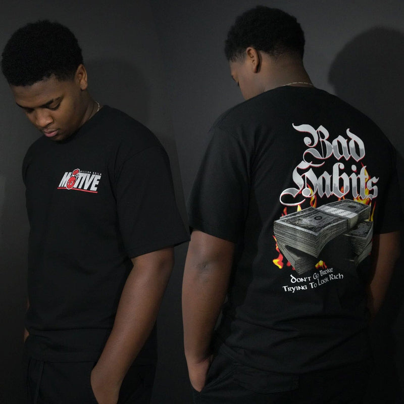 Bad Habits - Black T-Shirt T-Shirt Million Dolla Motive 