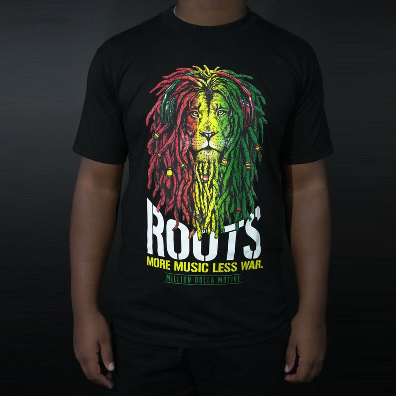 Roots Lion - Black T-Shirt T-Shirt Million Dolla Motive 