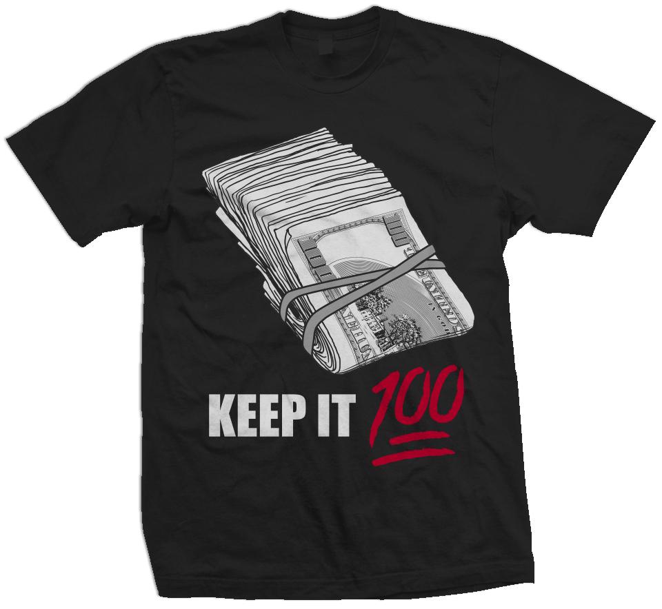 Keep It 100 - Black T-Shirt – Million Dolla Motive