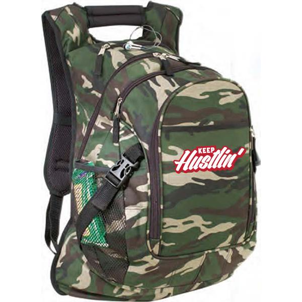 Keep Hustlin - Green Camo Backpack