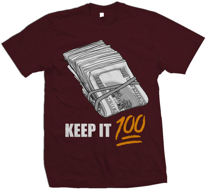 Keep It 100 - Burgundy T-Shirt