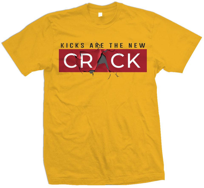 Kicks Are The New Crack - Golden Yellow T-Shirt T-Shirt Million Dolla Motive 