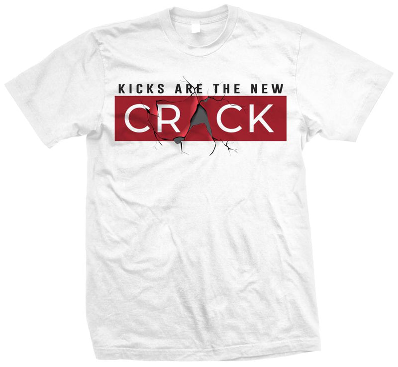 Kicks Are The New Crack - Red on White T-Shirt T-Shirt Million Dolla Motive 
