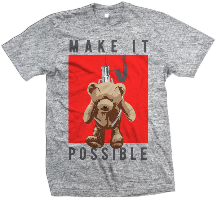 Make It Possible - Crimson Red on Heather Grey T-Shirt