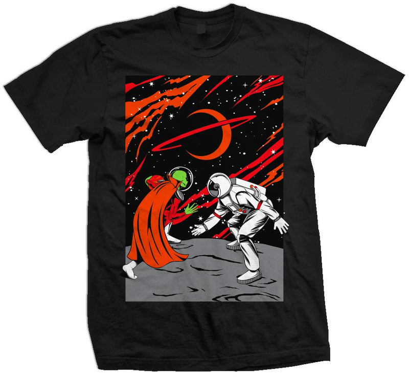 Mars vs Earth - Orange / Red on Black T-Shirt T-Shirt Million Dolla Motive 