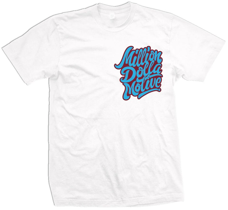 Money Bag on the Back - White T-Shirt T-Shirt Million Dolla Motive 