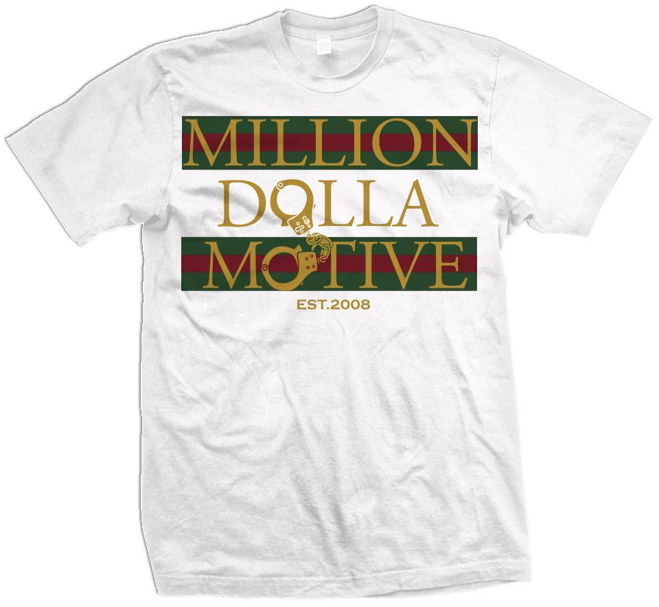 Money and Cuffs - White T-Shirt - Million Dolla Motive