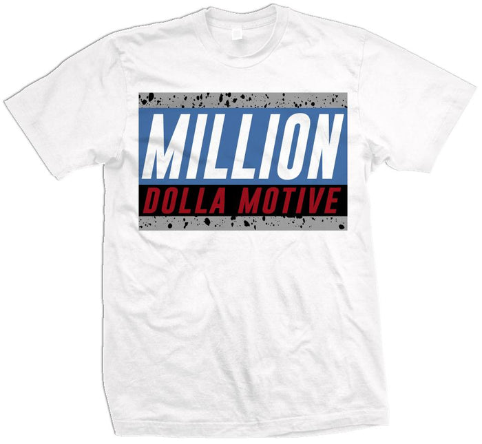 Cement Million (What The) - Military Blue/Red on White T-Shirt