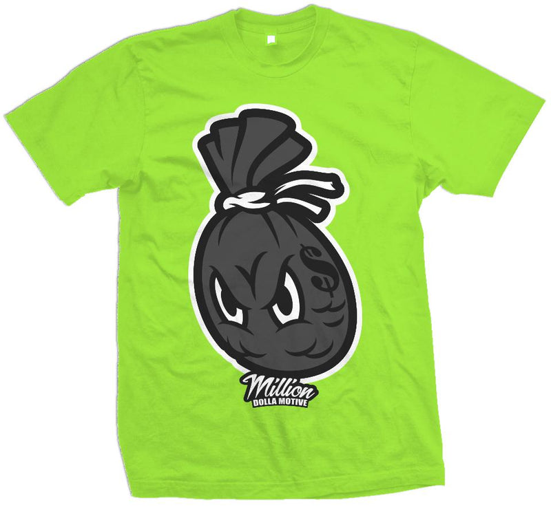 Money Bag - Ghost Electric Green T-Shirt T-Shirt Million Dolla Motive 