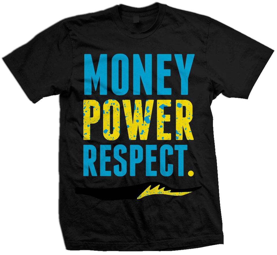 Money Power Respect Aqua - Black T-Shirt