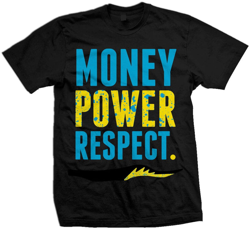 Money Power Respect Aqua - Black T-Shirt T-Shirt Million Dolla Motive 