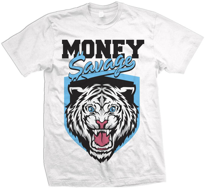 Money Savage - Blue Force on White T-Shirt