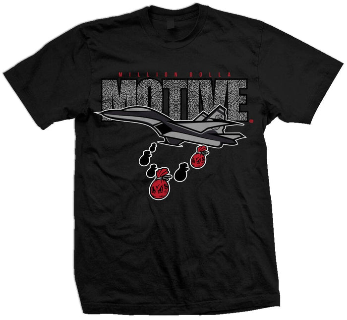 Motive Jet (Elephant Print) - Black T-Shirt