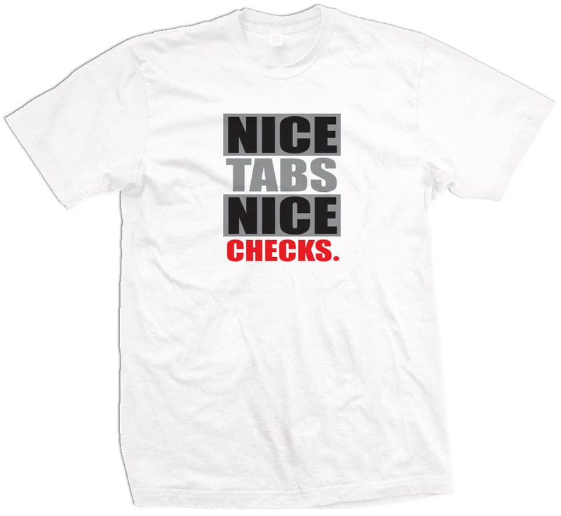 Nice Tabs Nice Checks - White T-Shirt T-Shirt Million Dolla Motive 
