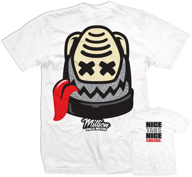 Nice Tabs Nice Checks - White T-Shirt T-Shirt Million Dolla Motive 