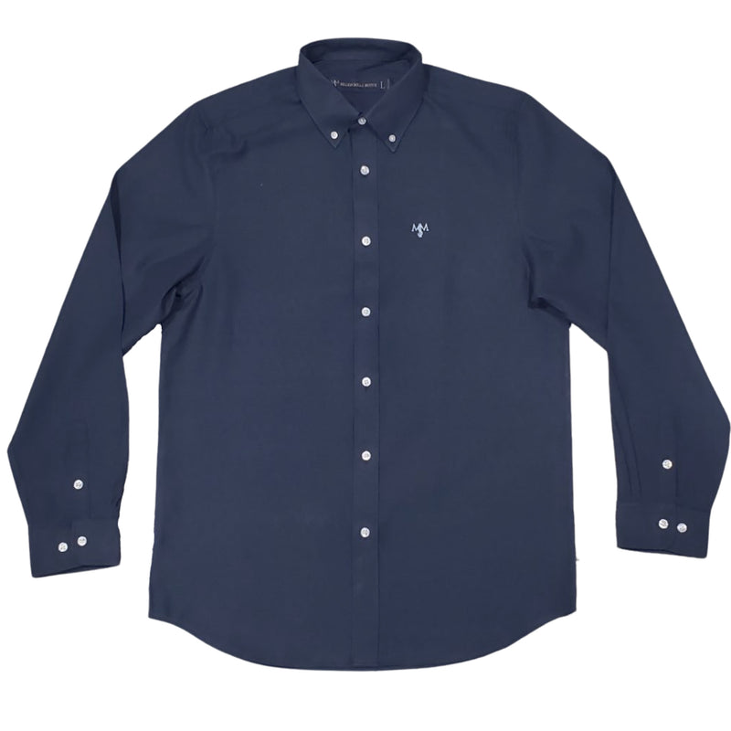 Navy Oxford Long Sleeve Shirt with U. Blue Logo T-Shirt Million Dolla Motive 