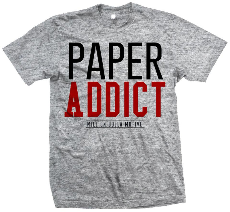 Paper Addict - Heather Grey T-Shirt T-Shirt Million Dolla Motive 