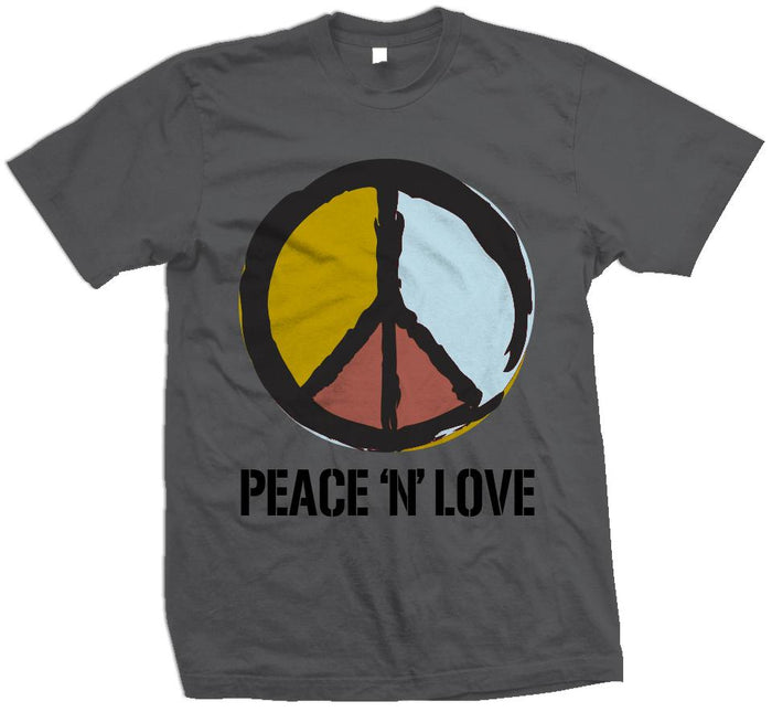 Peace N Love - Graphite/Gold on Dark Grey T-Shirt