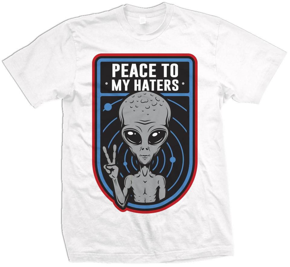 Peace to My Haters (What The) - Military Blue/Red on White T-Shirt