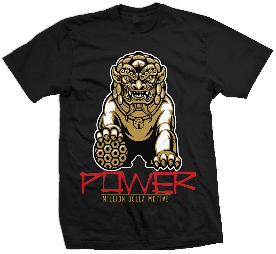 Power - Red/Gold on Black T-Shirt