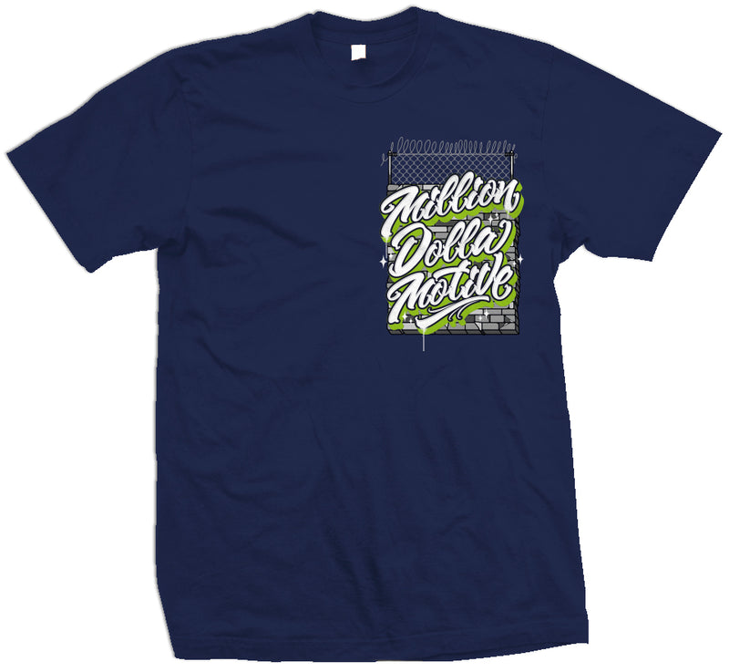 Prison Wall by Eksen One - Obsidian Navy T-Shirt T-Shirt Million Dolla Motive 